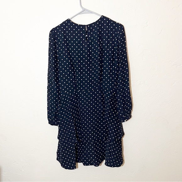 Steven Alan Julieta Peplum Silk Dress Polka Dot Navy Sz S - Picture 6 of 7